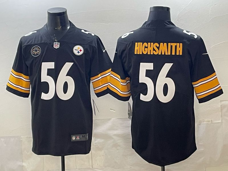 Men 2026 Pittsburgh Steelers #56 Highsmith Black Nike Limited NFL Jersey 04